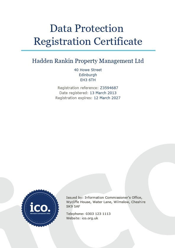 Data Protection Registration Certificate 2027